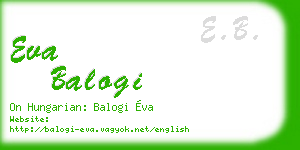 eva balogi business card